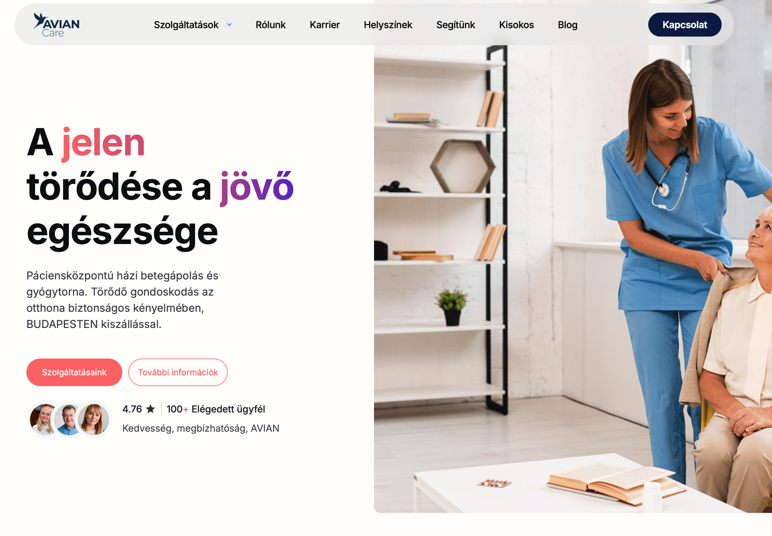 Strona internetowa AVIAN Care - węgierska marka zdrowia i wellness